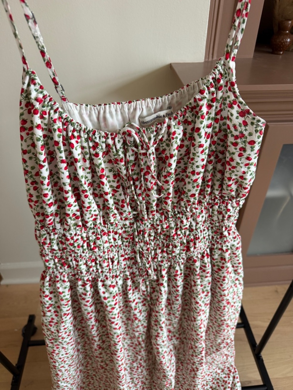 Abercrombie & Fitch Smocked Tie-Front Maxi Dress